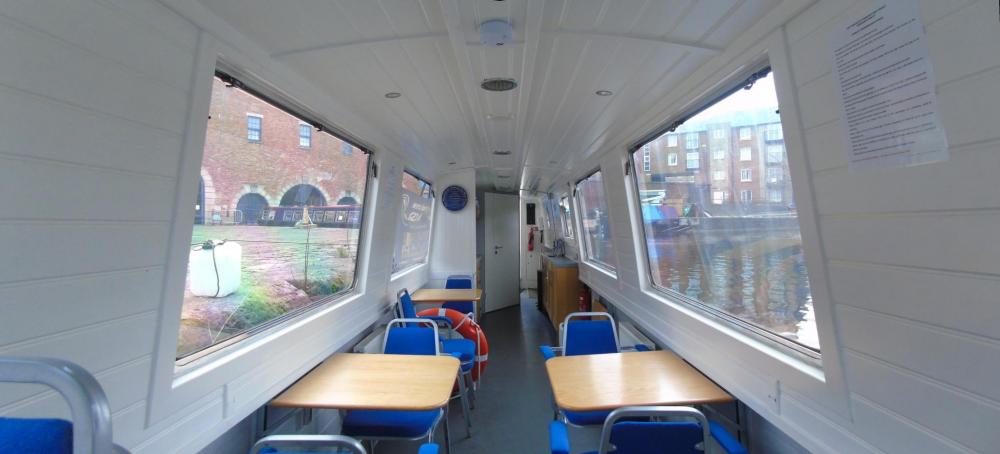 View of cabin towards the stern.